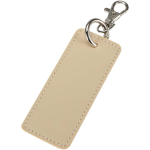 Rechthoekige sleutelhanger van gerecycled kunstleer met ring kleur bruin
