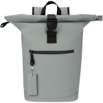Rechthoekige sleutelhanger van gerecycled kunstleer met ring kleur grijs derde weergave