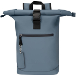 Rechthoekige sleutelhanger van gerecycled kunstleer met ring kleur bondi blauw derde weergave