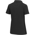 Damespolo met korte mouwen van voorgewassen en voorgekrompen piqué 200 g/m2 Elevate kleur zwart derde weergave achterkant