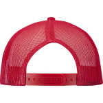 6-panelenpet van katoenen twill met platte klep 260 g/m2 kleur rood tweede weergave achterkant