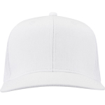6-panelenpet van katoenen twill met platte klep 260 g/m2 kleur wit tweede weergave voorkant