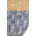 Geweven strooien tas met magneetknop en brede bodem 10L kleur marineblauw weergave detail 1