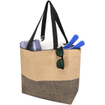 Tas van gevlochten stropapier met rits en bodem, inhoud 21L kleur zwart tweede weergave