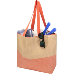 Tas van gevlochten stropapier met rits en bodem, inhoud 21L kleur mahonie tweede weergave