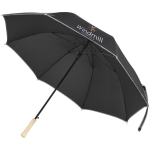 Windbestendige paraplu met automatische opening en reflecterende band Ø130 kleur zwart