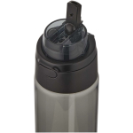 Fles met geïntegreerd rietje en lekvrije drukknopdeksel 700ml kleur zwart weergave detail 2
