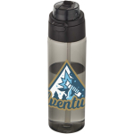 Fles met geïntegreerd rietje en lekvrije drukknopdeksel 700ml kleur zwart