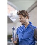 Fles met geïntegreerd rietje en lekvrije drukknopdeksel 700ml kleur zwart luxe weergave 2