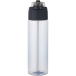 Fles met geïntegreerd rietje en lekvrije drukknopdeksel 700ml kleur bondi blauw tweede weergave achterkant