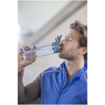 Fles met geïntegreerd rietje en lekvrije drukknopdeksel 700ml kleur bondi blauw luxe weergave