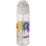 Fles met geïntegreerd rietje en lekvrije drukknopdeksel 700ml kleur doorzichtig