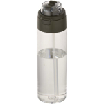 Fles met geïntegreerd rietje en lekvrije drukknopdeksel 700ml kleur donkergroen
