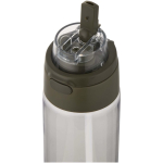 Fles met geïntegreerd rietje en lekvrije drukknopdeksel 700ml kleur donkergroen weergave detail 2