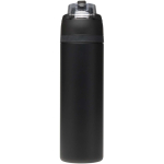 Enkelwandige fles met opklapbaar rietje en matte afwerking 800ml kleur zwart tweede weergave achterkant