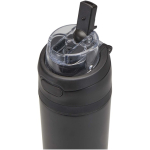 Enkelwandige fles met opklapbaar rietje en matte afwerking 800ml kleur zwart weergave detail 2