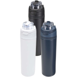 Enkelwandige fles met opklapbaar rietje en matte afwerking 800ml kleur zwart tweede weergave meerdere kleuren