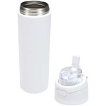 Enkelwandige fles met opklapbaar rietje en matte afwerking 800ml kleur wit tweede weergave