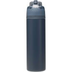 Enkelwandige fles met opklapbaar rietje en matte afwerking 800ml kleur marineblauw tweede weergave achterkant