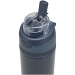 Enkelwandige fles met opklapbaar rietje en matte afwerking 800ml kleur marineblauw weergave detail 2