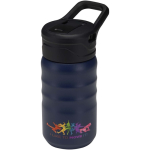 Sportfles 350ml met lekvrije opklapbare rietje kleur marineblauw