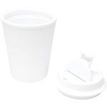 Dubbelwandige thermobeker met lekvrije schroefdeksel 300ml kleur wit tweede weergave