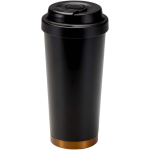 Matte dubbelwandige thermobeker van roestvrij staal 480ml kleur zwart