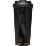 Matte dubbelwandige thermobeker van roestvrij staal 480ml kleur zwart tweede weergave achterkant