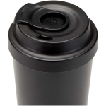 Matte dubbelwandige thermobeker van roestvrij staal 480ml kleur zwart weergave detail 1