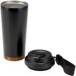 Matte dubbelwandige thermobeker van roestvrij staal 480ml kleur zwart tweede weergave