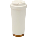 Matte dubbelwandige thermobeker van roestvrij staal 480ml kleur beige