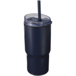 Dubbelwandige thermobeker met lekvrije deksel 540ml kleur marineblauw