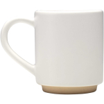 Stapelbare keramische mok met moderne ongeglazuurde voet 180 ml kleur wit weergave zijkant