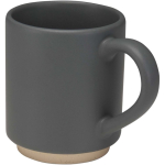 Stapelbare keramische mok met moderne ongeglazuurde voet 180 ml kleur grijs