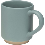 Stapelbare keramische mok met moderne ongeglazuurde voet 180 ml kleur pastel blauw