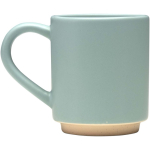 Stapelbare keramische mok met moderne ongeglazuurde voet 180 ml kleur pastel blauw weergave zijkant