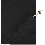 Opvouwbare tote bag met trekkoord van gerecycled katoen 140 g/m2 kleur zwart weergave detail 1