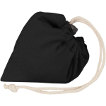 Opvouwbare tote bag met trekkoord van gerecycled katoen 140 g/m2 kleur zwart derde weergave
