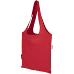 Opvouwbare tote bag met trekkoord van gerecycled katoen 140 g/m2 kleur rood tweede weergave
