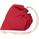 Opvouwbare tote bag met trekkoord van gerecycled katoen 140 g/m2 kleur rood derde weergave