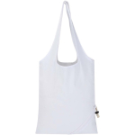 Opvouwbare tote bag met trekkoord van gerecycled katoen 140 g/m2 kleur wit tweede weergave achterkant