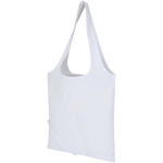 Opvouwbare tote bag met trekkoord van gerecycled katoen 140 g/m2 kleur wit tweede weergave
