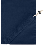 Opvouwbare tote bag met trekkoord van gerecycled katoen 140 g/m2 kleur marineblauw weergave detail 1
