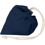 Opvouwbare tote bag met trekkoord van gerecycled katoen 140 g/m2 kleur marineblauw derde weergave