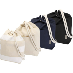 Tas van gerecycled katoencanvas met koordhandvatten 270 g/m² kleur wit tweede weergave meerdere kleuren