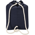 Tas van gerecycled katoencanvas met koordhandvatten 270 g/m² kleur marineblauw tweede weergave achterkant