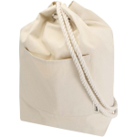 Tas van gerecycled katoencanvas met koordhandvatten 270 g/m² kleur naturel