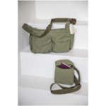 Laptoptas met kofferband en verborgen vak 13'' kleur donkergroen luxe weergave 2