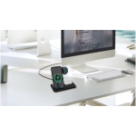 Opvouwbaar draadloos 3-in-1-oplaadstation met houder SCX.design kleur zwart luxe weergave