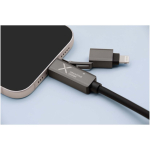 Ultrasnelle magnetische oplaadkabel met dubbele ingang 100W SCX.design kleur zwart
